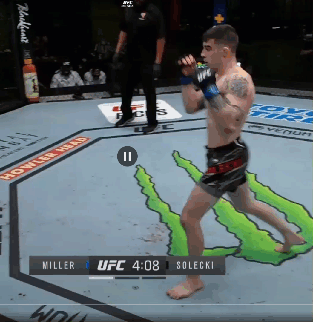 Crashing forward into the clinch