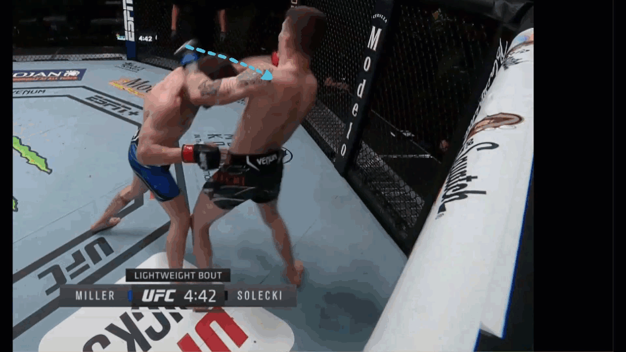 Annotated: the lead hook starting the crash